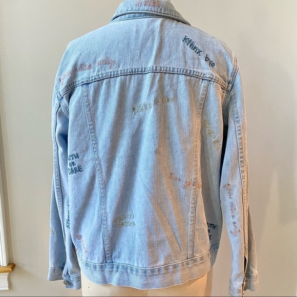 PacSun Light Jean Jacket Truth or Dare Medium - Picture 6 of 11